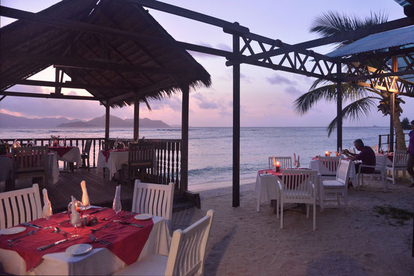 Restaurant der 'La Digue Island Lodge'