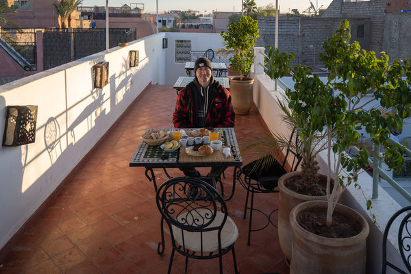 Marrakesch - Riad Trésor - Frühstück auf der Dachterrasse