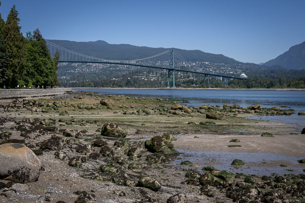 Seawall Velotour - Sicht auf Lions Gate Bridge