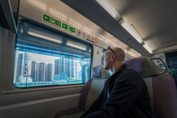 Airport Train nach Hong Kong Station auf Hong Kong island