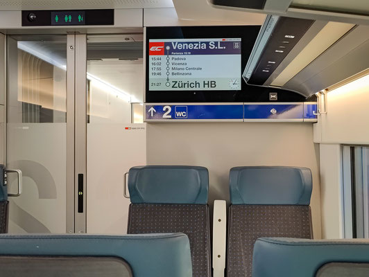 im Eurocity von Venedig nach Zürich