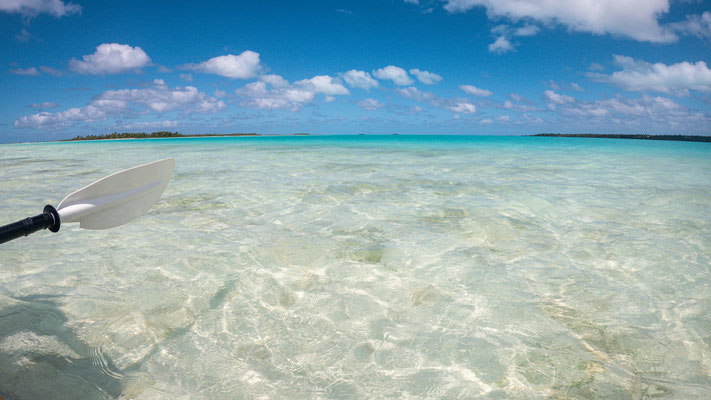 Kanufahrt in der Lagune von Aitutaki 