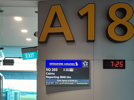 Transfer in Singapur - am Gate
