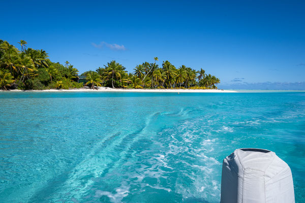 Aitutaki Lagoon - wir nähern uns 'One Foot Island'