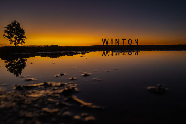 Sunset beim Winton Sign - Spiegelung
