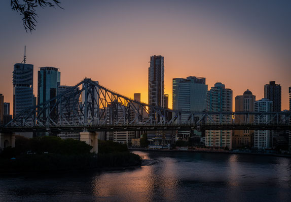 Sunset Story Bridge vom Wilson Outlook Reserve aus