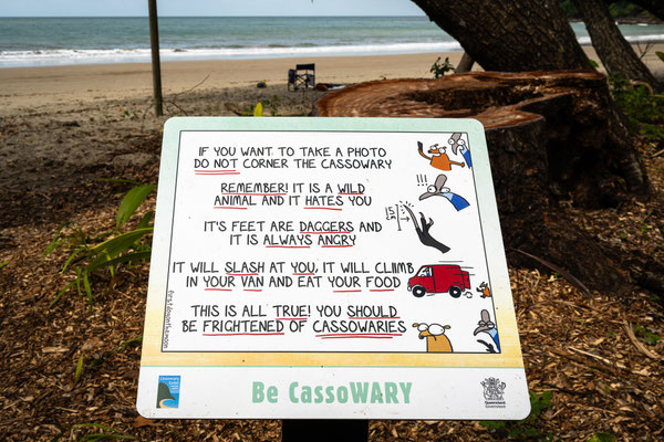 Etty Bay Beach - Warntafel 