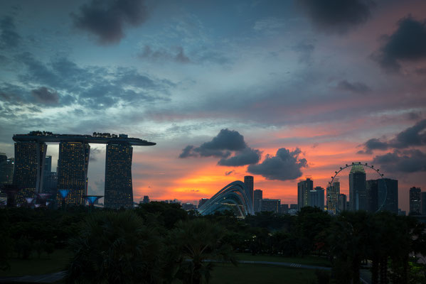 Marina Barrage - Aussicht zur City - Sonnenuntergang