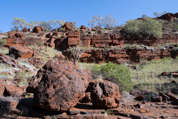 Dales Gorge, Karijini Nationalpark - Schluchtwanderung am Frühen Morgen