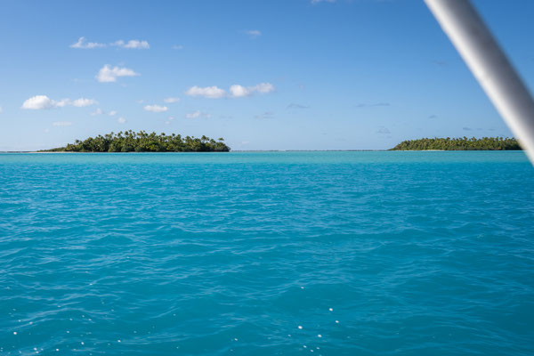 Aitutaki Lagoon - die Bootsfahrt geht weiter Richtung Motukitiu Island