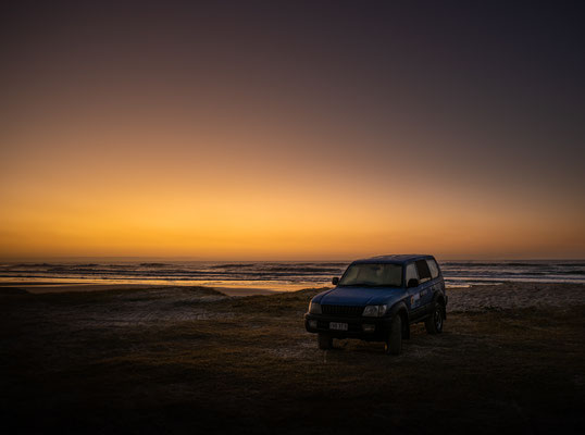 Fraser Island, Camping Zone 4 - die Sonne geht bald auf!