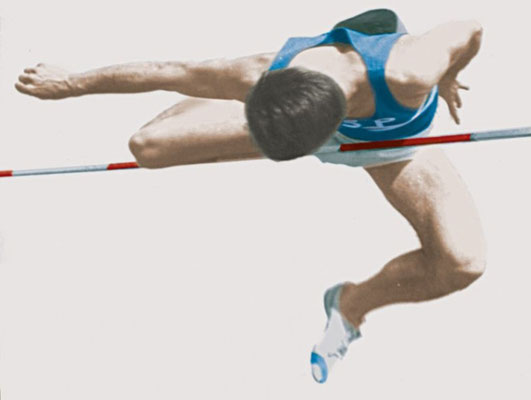 Leichathlet, Hochsprung 1.98m , Genfer Vizemeister