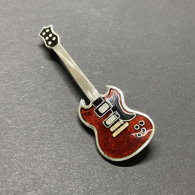 "Gibson SG Red" Anstecknadel aus Silber und Emaille