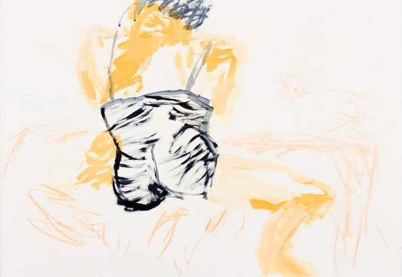 Akt 1 (body), 2023, Pigmente, Acryl auf Leinwand, 70x100cm