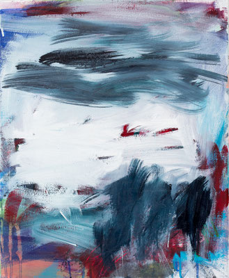 Ohne Titel, 2025, Pigmente, Acryl auf Leinwand, 55x45cm