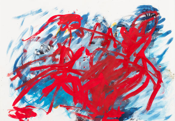 Zeichen, Serie III, 3, 2024, Pigmente, Acryl auf Papier, 70x100cm