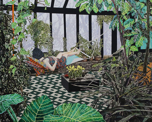 I'm in  a dream 61×76.1cm Acrylic on Cotton 2017