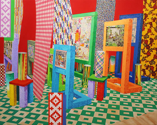 Piles of the Surface #1  121.9×152.4cm Acrylic on Cotton 2018