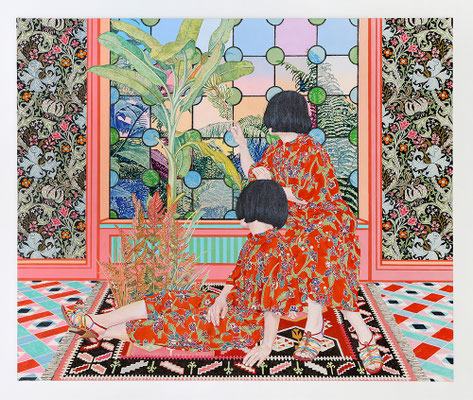 "Specimens" Acrylic on raw canvas 60.6x72.7cm