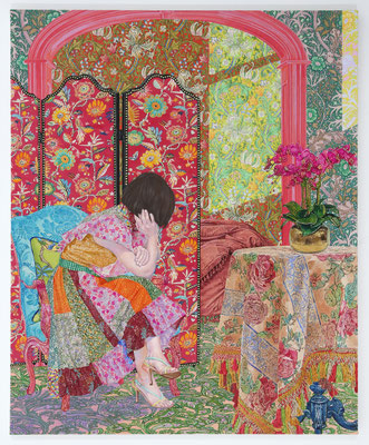 "Endless day Acrylic"   Acrylic on raw canvas 80.3 x 65.2 cm  31.6 x 25.6inch