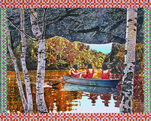 Greeting Card from the Autumn Lake 50.8×40.6cm Acrylic on Cotton 50.8×40.6cm 2017