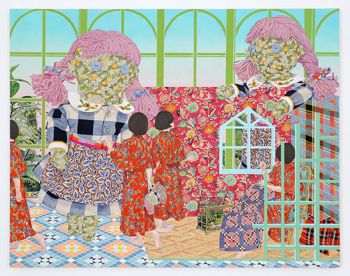 "Little Mama - Closely Glazed Space" Acrylic on raw canvas 91.0x116.7cm