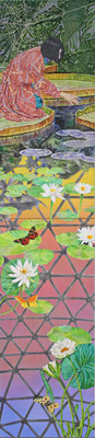 "Internal Reflection"   Acrylic on raw canvas 142.8x31.0cm