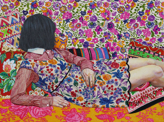 Camouflage#3  40.6×30.5cm Acrylic on cotton 2017