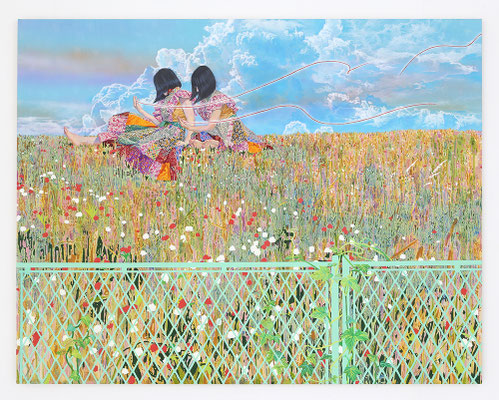  From Here to Somewhere  Acrylic on raw canvas  91.0 x 116.7 cm  35.8 x 45.9 inch