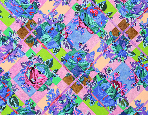 Pattern #3  41.0 x 53.0cm Acrylic on cotton cloth
