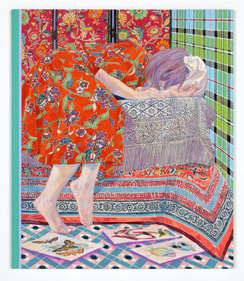 "Within a Silent Dream" Acrylic on raw canvas 45.5x38.0cm