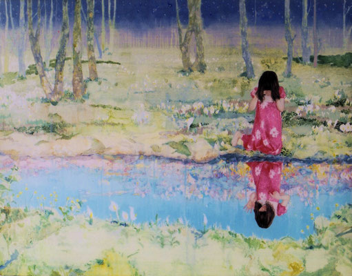 誰もがナルシスのようだったなら　　　アクリル・油彩・綿布・パネル   1167×910  If we were  Narcissus...  
