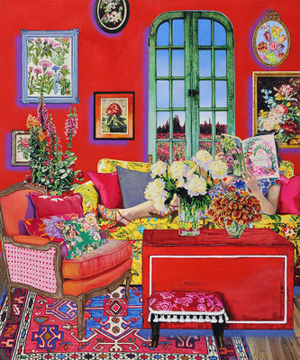 "Girls wanna be like flowers #2" 72.7 x 60.6cm Acrylic on cotton 