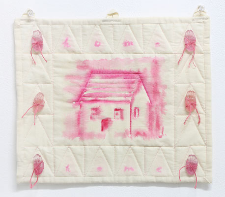 "Uncertain Home" Acrylic and Cloth, Glass Casting 27.5x31.0 cm.