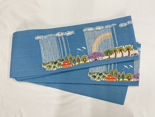 虹　水色　　税込¥44000  3m95cm