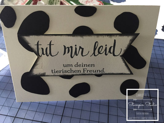 Stampin Up! Trauer - Karte, Es tut mir leid, Hunde - Beileidskarte