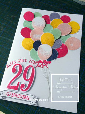 Stampin Up! Geburtstagskarte, So viele Jahre, Partyballons