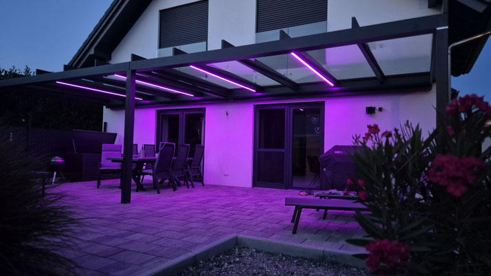 Alu Terrassenüberdachung Terrazza Pure mit LED