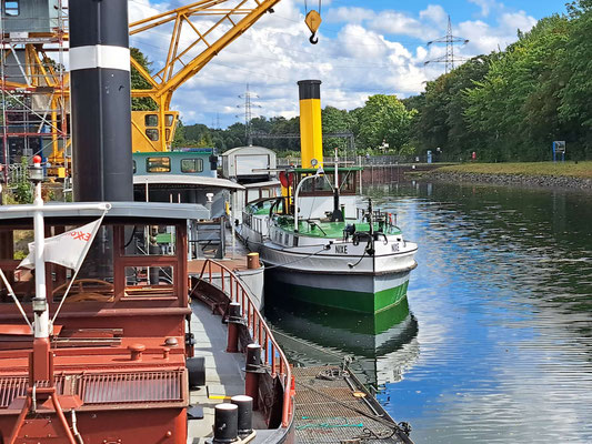 Dampffahrgastschiff NIXE im Oberwasser des  Historischen Schiffshebewerks Henrichenburg von 1899 (© 13.09.2025 Andy R.)