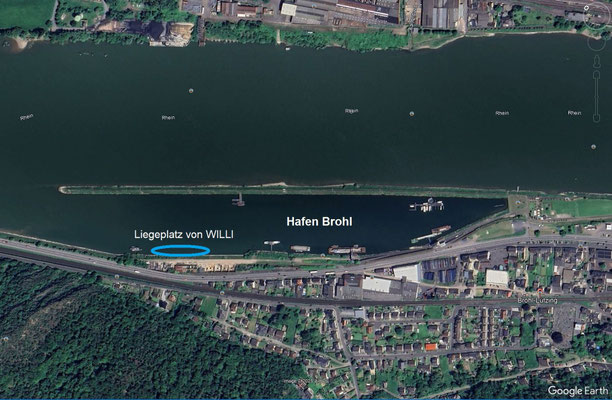 Liegeplatz im Hafen Brohl (© GoogleEarth)
