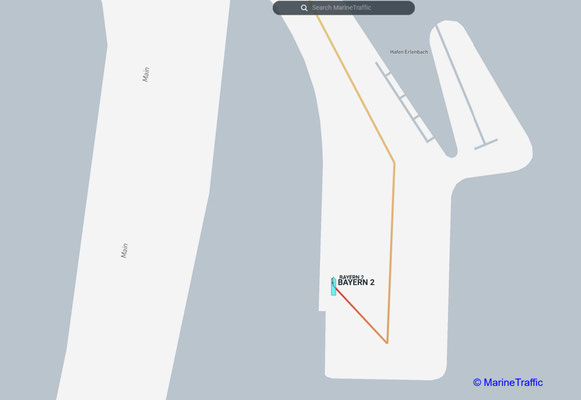 SB BAYERN 2 kommt im Schutzhafen an (© 15.06.2026 MarineTraffic)