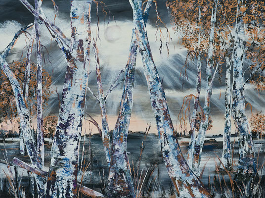 Birkenwald - 50 cm x 70 cm - Acryl auf Leinwand
