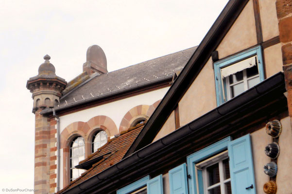 Synagogue, colombages et moules à Kougelhopf, à Obernai