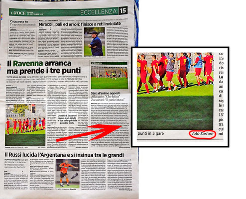  PUBLISHED ON " LA VOCE DI ROMAGNA" FOR RAVENNA FOOTBALL