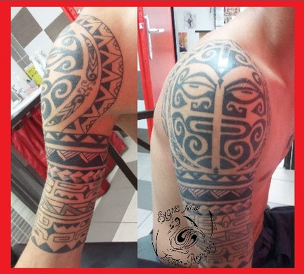 modifications bras et création épaule homme -style polynesien -