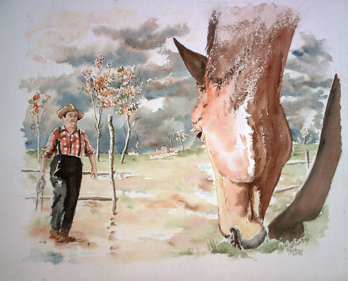 Paysan et cheval