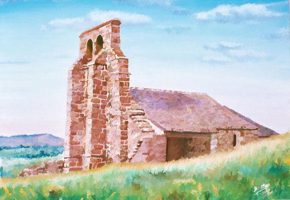 Chapelle st antoine: pastel sur carton bristol: 8 0 cm x 50 cm