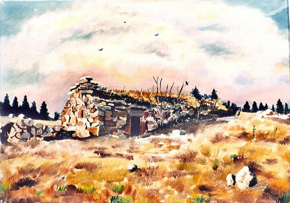 Buoron de peyre Gary, huile sur toile: 41 cm x 27 cm