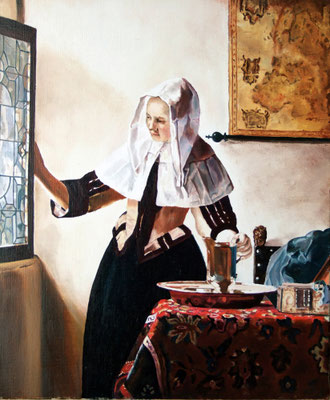 Vermeer- jeune femme a l'aiguière: 46 cm x 38 cm