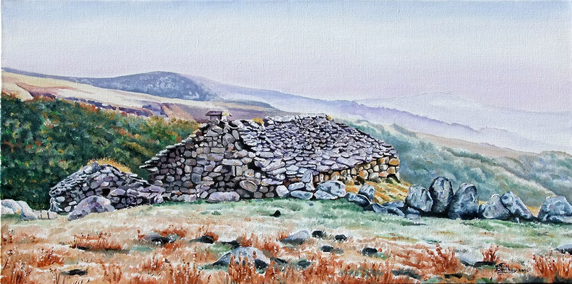 Buron de Niércombe, huile sur toile: 81 cm x 40 cm